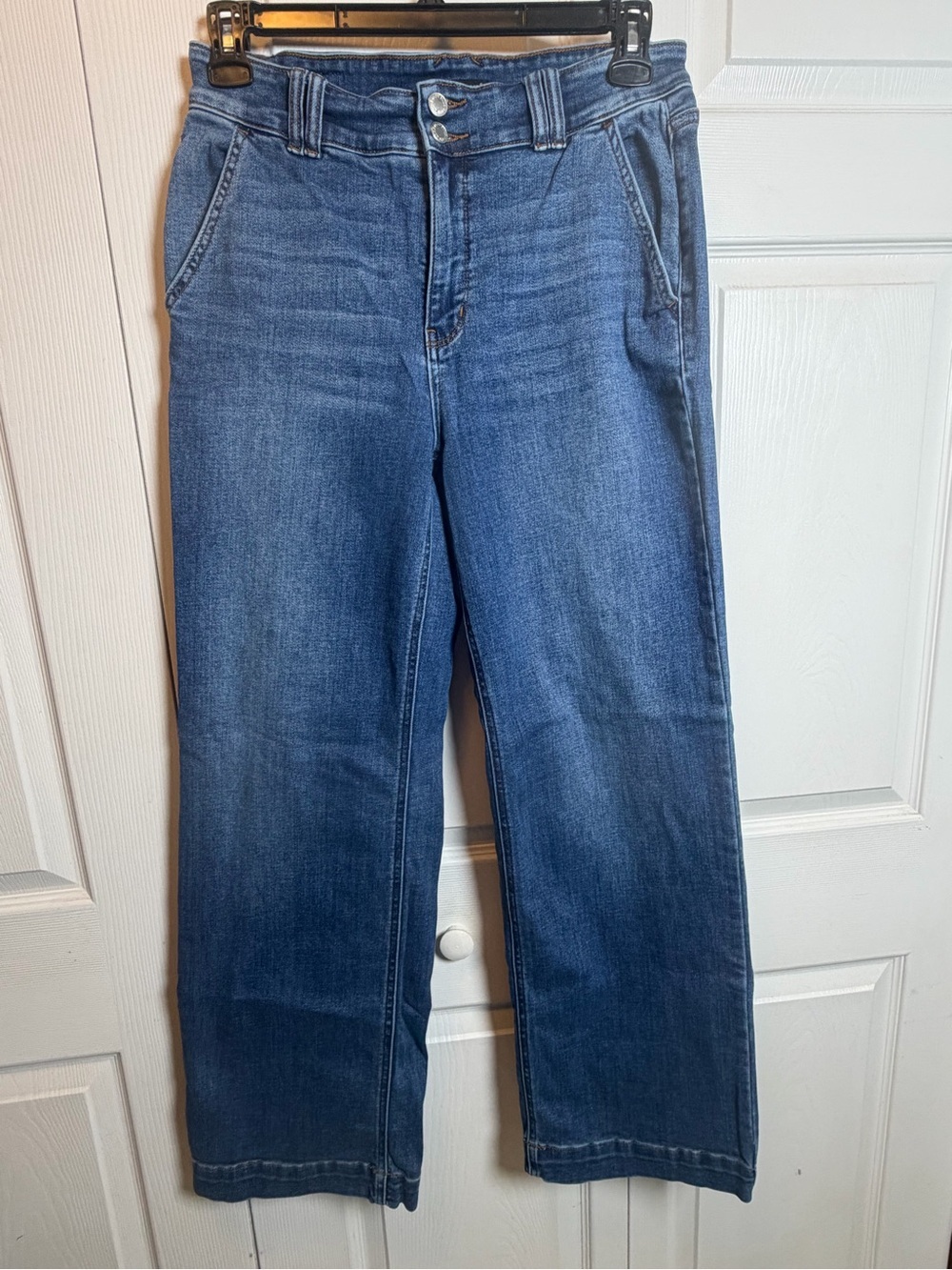 Judy Blue Wide Leg Trouser Jeans Size 13/31 High Rise Double Button